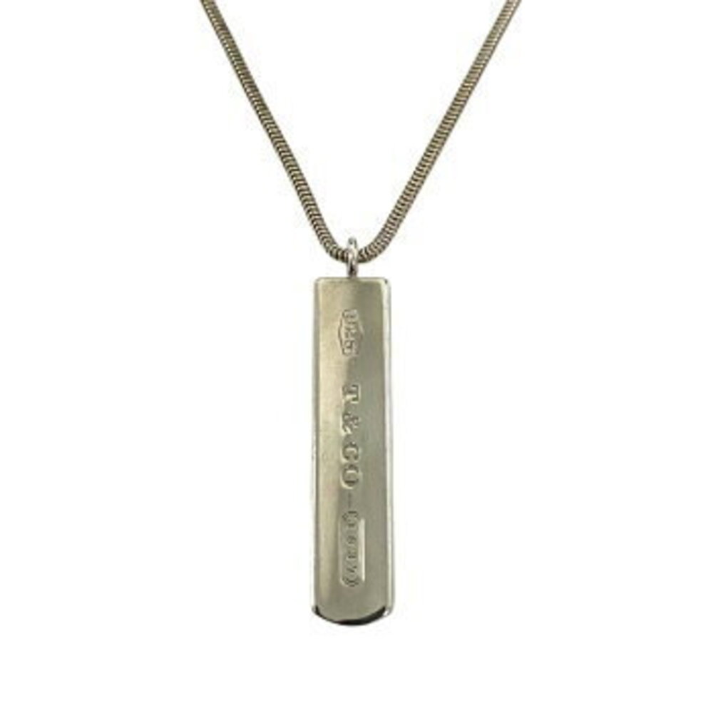 TIFFANY Co Bar Top Necklace Pendant Silver Accessories